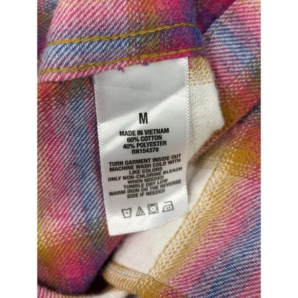 Aeropostale Boyfriend Fit Plaid Shirt Medium Button Front NWT Cotton Blend - Picture 8 of 10